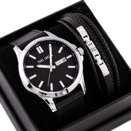 PAUL LORENS MEN'S PRESENT SET - Watch + Bracelet (zg374f)