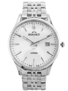 ZEGAREK MĘSKI BISSET BSDF383 (zb094a) - SZAFIROWE SZKŁO