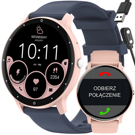 SMARTWATCH UNISEX GRAVITY GT1-7 PRO - ROZMOWY BLUETOOTH, DODATKOWY PASEK (sg027g)