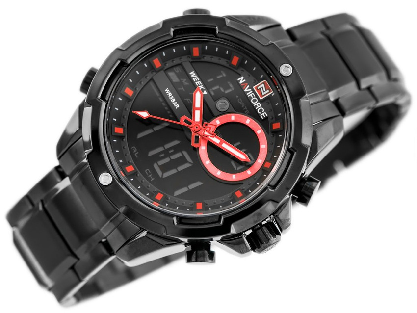 NAVIFORCE MEN'S WATCH - NF9120 (zn062c) - black/red