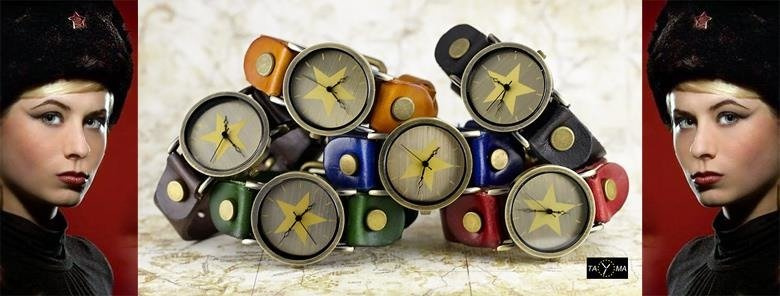 ZEGAREK DAMSKI TAYMA - RETRO PUNK 27 -czerwony (zx583a)