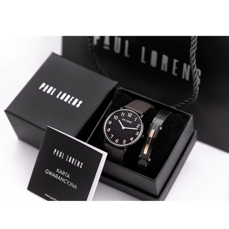 PAUL LORENS MEN'S PRESENT SET - Watch + Bracelet (zg370g)