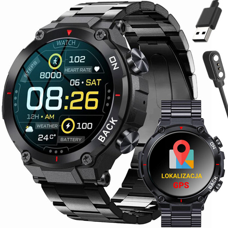 SMARTWATCH MĘSKI GRAVITY GT8-2 - z GPS (sg017b)