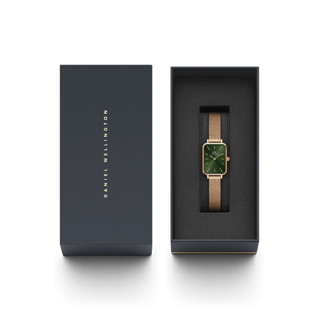 ZEGAREK DAMSKI DANIEL WELLINGTON Quadro Pressed Melrose Emerald 20mm DW00100445+ BOX (zw505n)