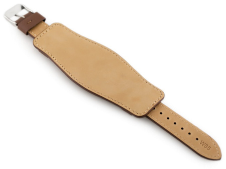 W85 leather watch strap - washer - brown - 18mm