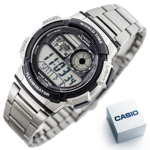 CASIO MEN'S WATCH AE-1000WD 1A (zd073h) - WORLD TIME + BOX