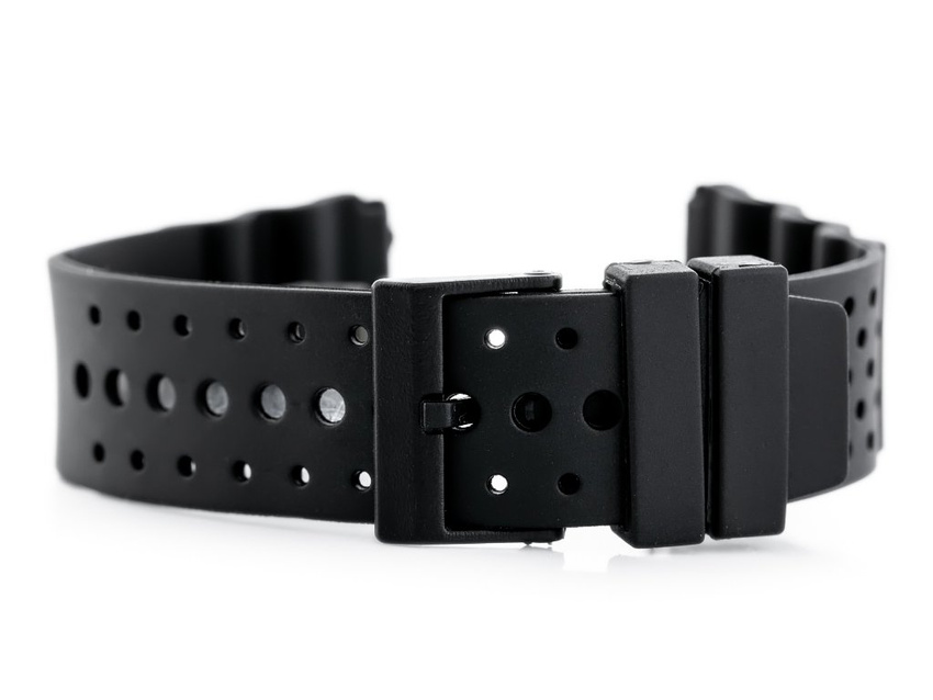 Watch rubber strap - model 2 black - 22mm