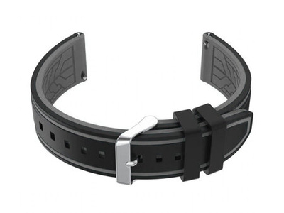 U14 rubber watch strap - black/gray - 24mm