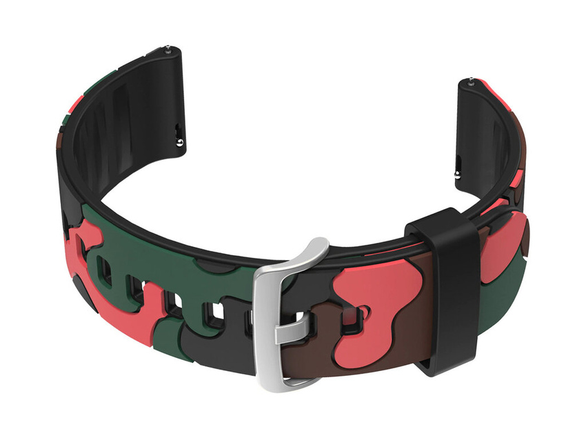 U13 rubber watch strap - black/orange-moro - 24mm