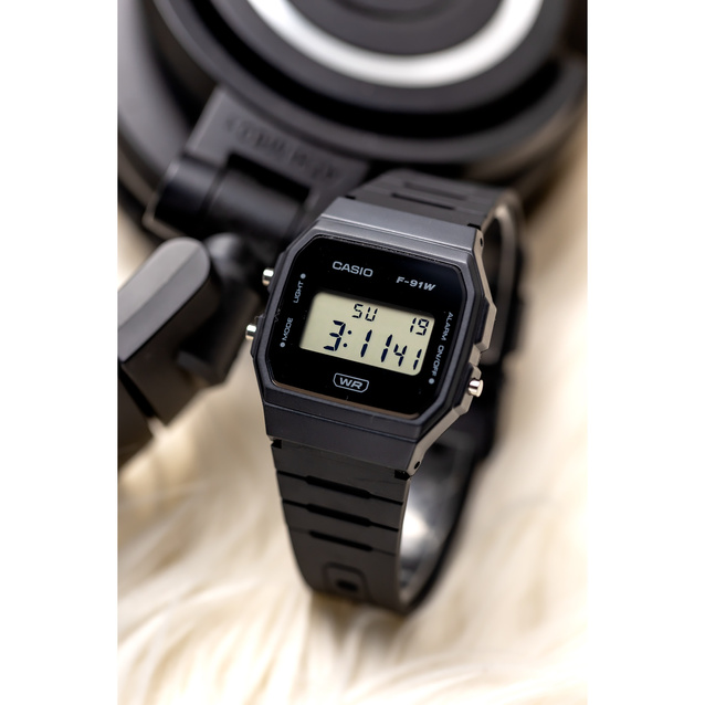 ZEGAREK MĘSKI CASIO F-91WB-1ADF + BOX