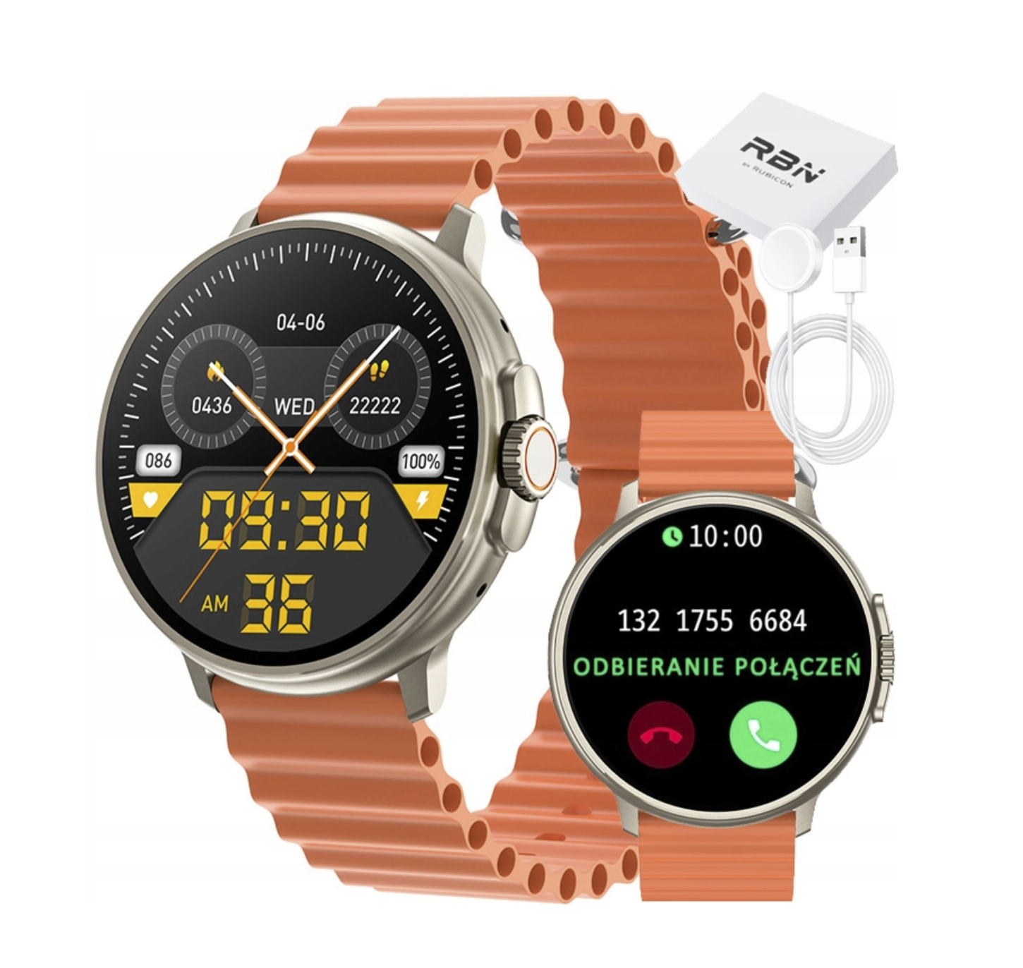 SMARTWATCH UNISEX Rubicon RNCF15 - BLUETOOTH CALL, ŁADOWANIE BEZPRZEWODOWE