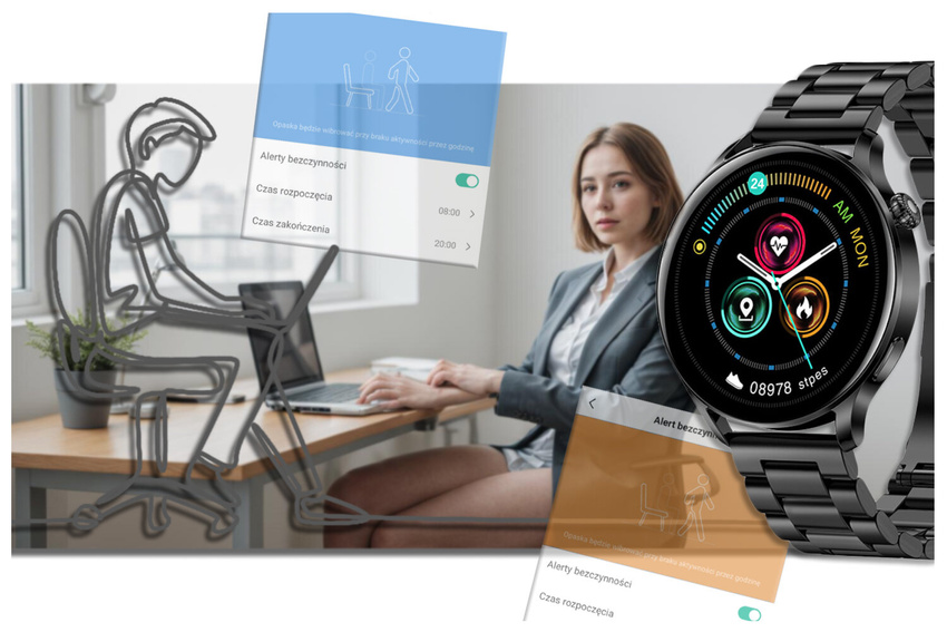 SMARTWATCH Rubicon RNCE81 - WYKONYWANIE POŁĄCZEŃ, PULSOKSYMETR (sr045c)