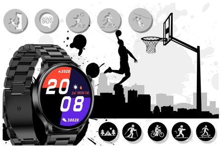 SMARTWATCH Rubicon RNCE81 - WYKONYWANIE POŁĄCZEŃ, PULSOKSYMETR (sr045c)