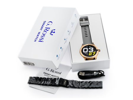 MEN'S SMARTWATCH G. Rossi SW012-5 gold/gray + additional BRANSOLET (sg007e)