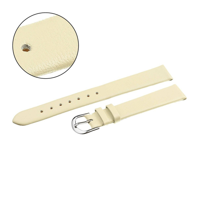 W36L leather watch strap - beige - 16mm