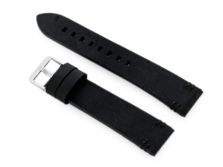 W110 leather watch strap - black - 20mm