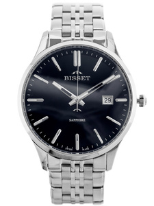 ZEGAREK MĘSKI BISSET BSDF383 (zb094c) - SZAFIROWE SZKŁO