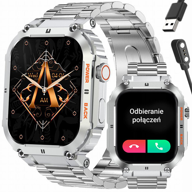 SMARTWATCH MĘSKI GRAVITY GT6-7 - WYKONYWANIE POŁĄCZEŃ, MONITOR SNU (sg020g)