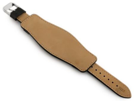 W85 leather watch strap - washer - black - 20mm