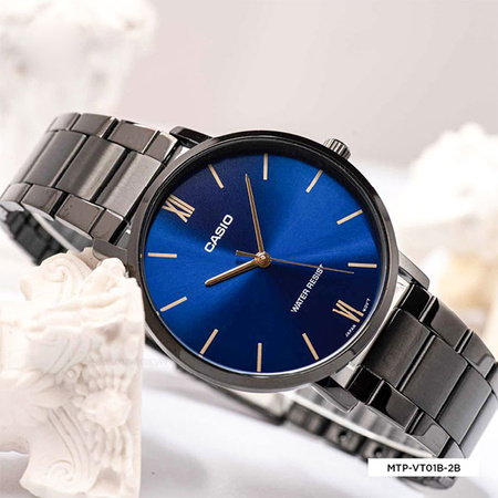 Casio Men's Watch MTP-VT01B-2B + BOX
