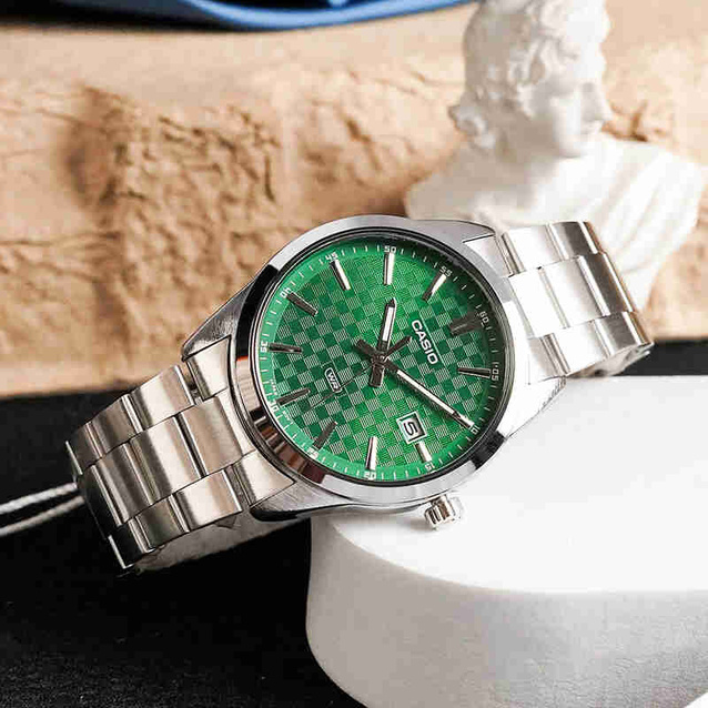 ZEGAREK MĘSKI CASIO MTP-VD03D-3A1 Green + BOX
