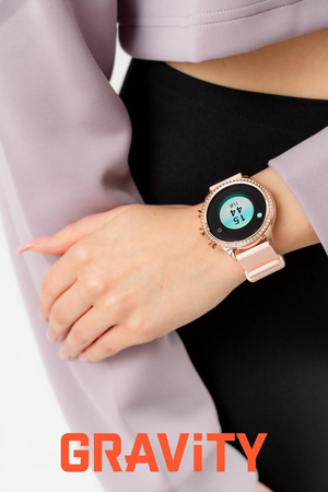 SMARTWATCH DAMSKI GRAVITY GT5-5 - DODATKOWY PASEK (sg043e)