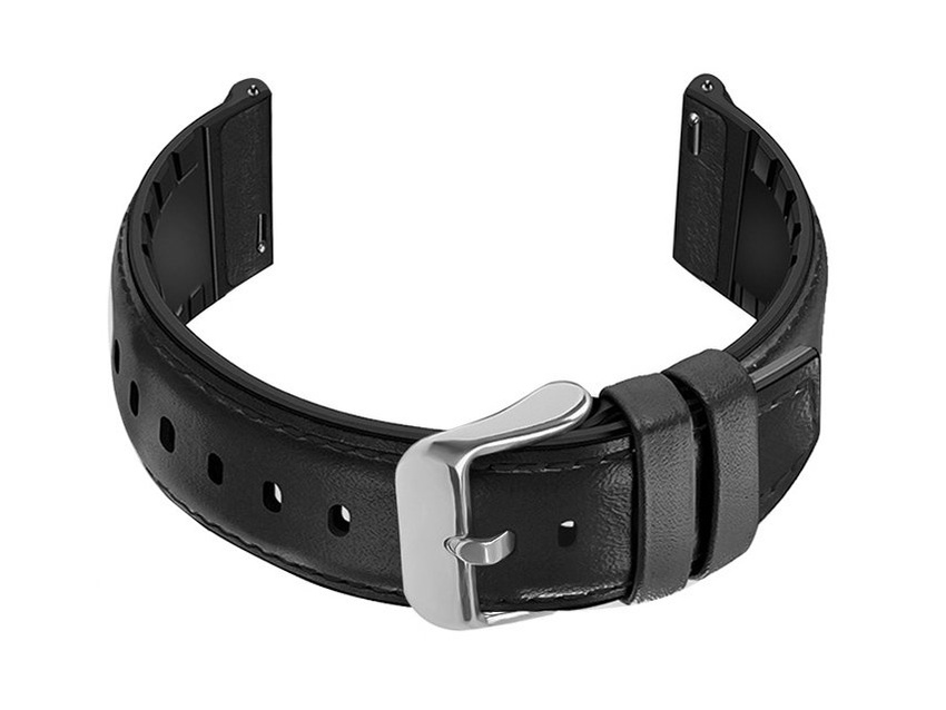 U16 rubber strap for watch - black - 22mm