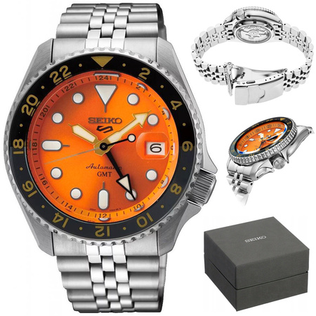 MEN'S WATCH SEIKO 5 SPORTS SSK005K1 GMT AUTOMAT WR100 + BOX