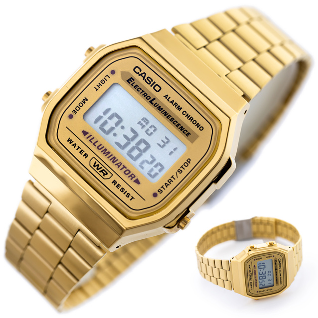 ZEGAREK UNISEX CASIO A168WG-9W (zd088b) - KLASYKA + BOX