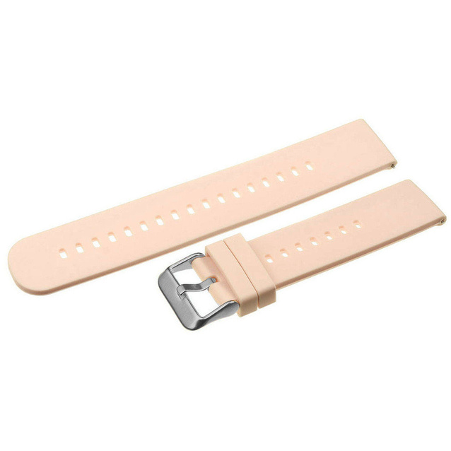 U27 rubber watch strap - light pink/silver - 22mm