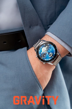 SMARTWATCH MĘSKI GRAVITY GT10-6 - AMOLED, DODATKOWY PASEK (sg046f)