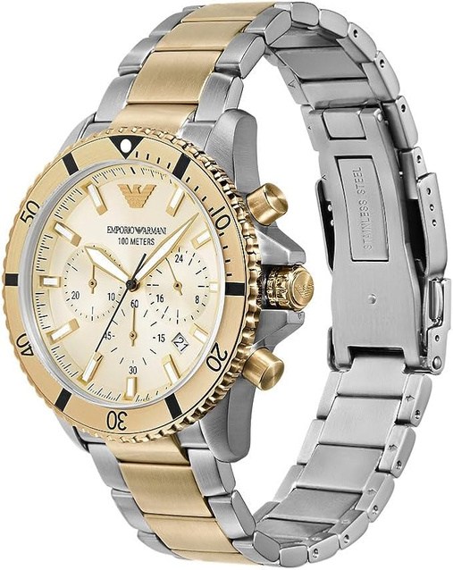 EMPORIO ARMANI MEN'S WATCH AR11606 Two-Tone Chronograph + BOX