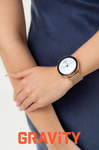 SMARTWATCH DAMSKI GRAVITY GT11-8 - AMOLED, DODATKOWY PASEK (sg044h)