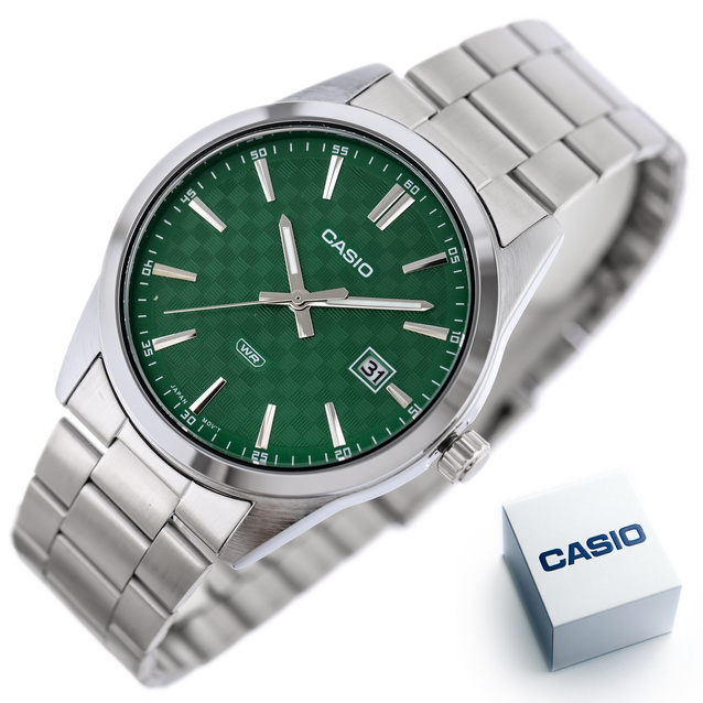 ZEGAREK MĘSKI CASIO MTP-VD03D-3A1 Green + BOX