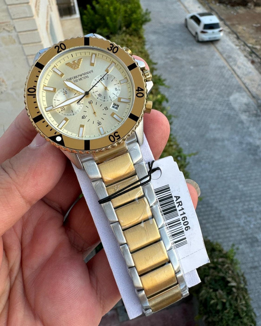 EMPORIO ARMANI MEN'S WATCH AR11606 Two-Tone Chronograph + BOX