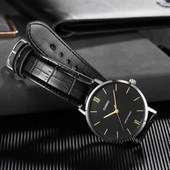 CASIO MTP-VT01L-1B MEN'S WATCH + BOX (zd165g)