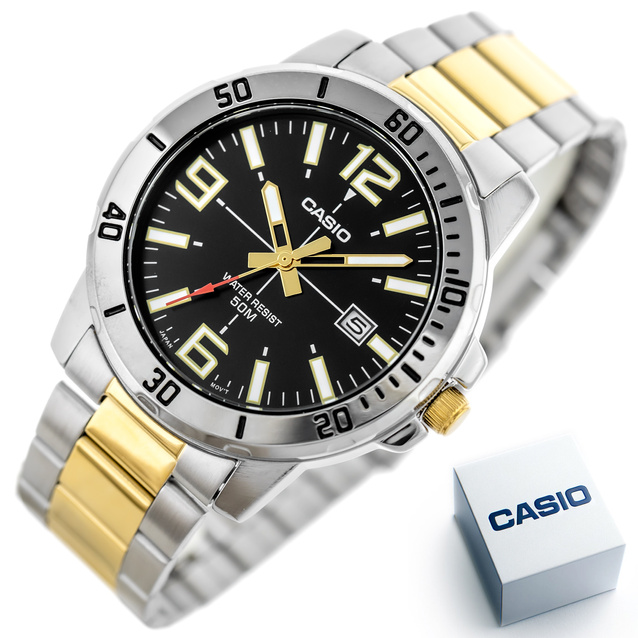 CASIO MEN'S WATCH MTP-VD01SG-1B + BOX