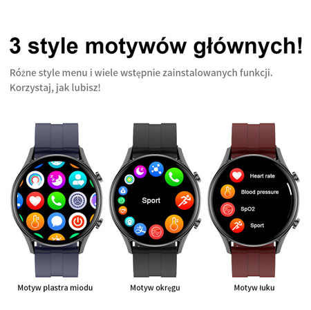 SMARTWATCH MĘSKI G. Rossi SW019-3 black/red (sg014c) PROWADZENIE ROZMÓW