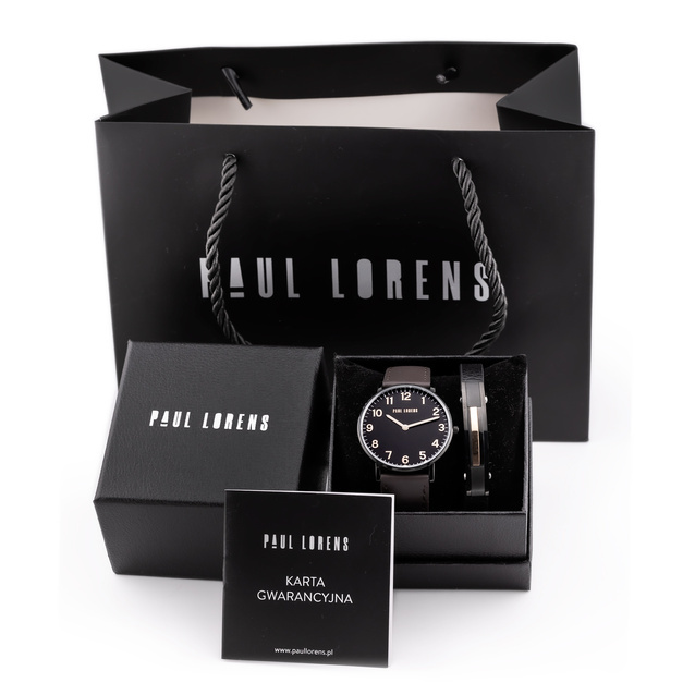 PAUL LORENS MEN'S PRESENT SET - Watch + Bracelet (zg370g)