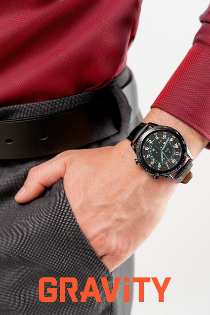 SMARTWATCH MĘSKI GRAVITY GT10-5 - AMOLED, DODATKOWY PASEK (sg046e)
