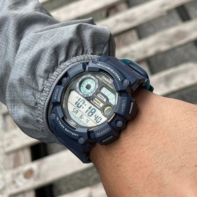 CASIO Digital Moonphase Men's WATCH WS-1500H-2AVEF + BOX