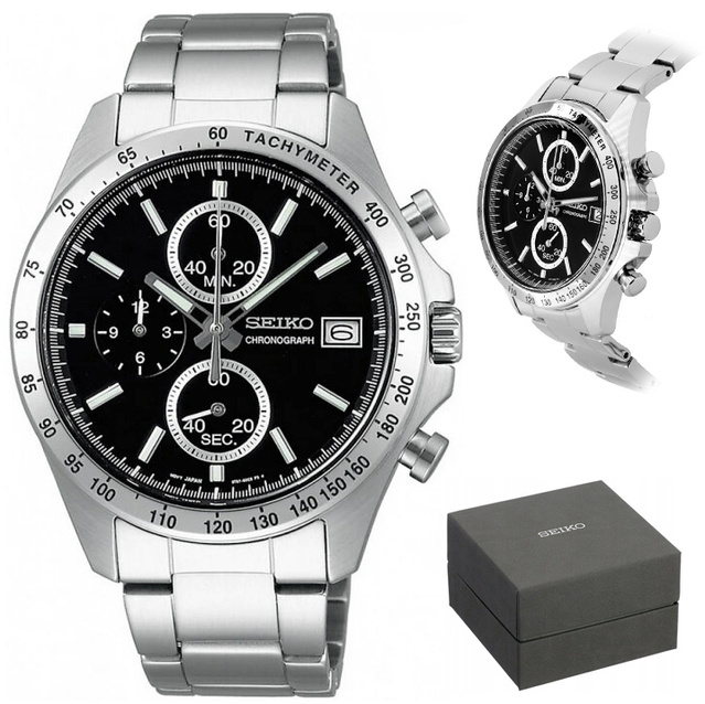 MEN'S WATCH SEIKO CHRONOGRAPH CASUAL QUARTZ SBTR005 + BOX