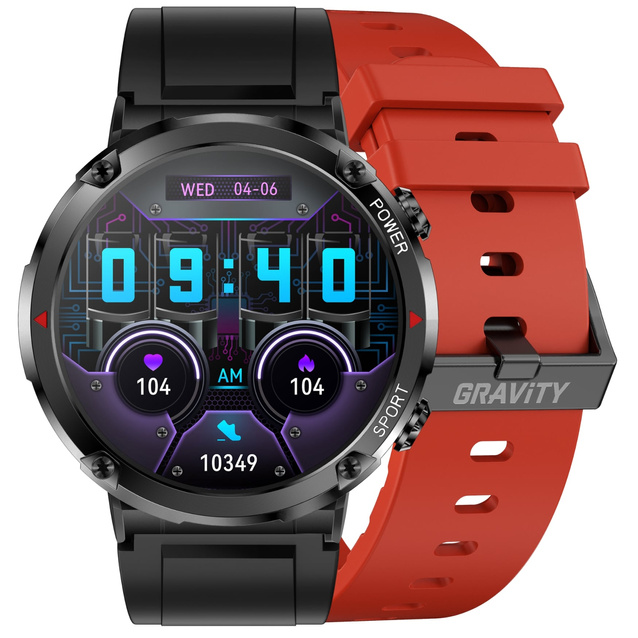 GRAVITY GT21-6 MEN'S SMARTWATCH - BLUETOOTH CALL, ADDITIONAL BELT (sg025f)