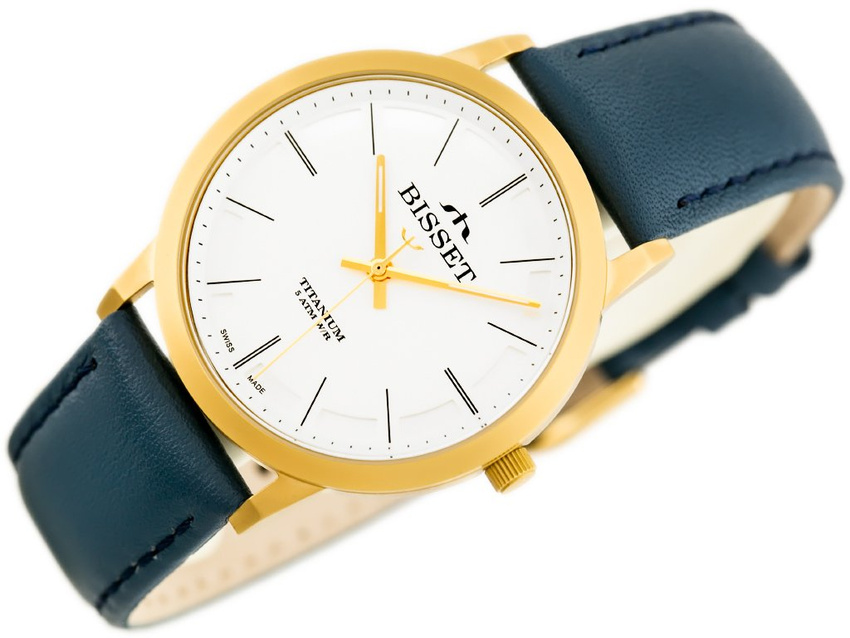 ZEGAREK MĘSKI BISSET BSFE42 - TYTANOWY (zb075b)