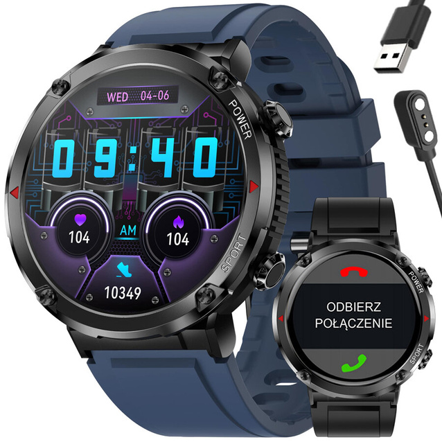 SMARTWATCH MĘSKI GRAVITY GT21-5 - BLUETOOTH CALL, DODATKOWY PASEK (sg025e)