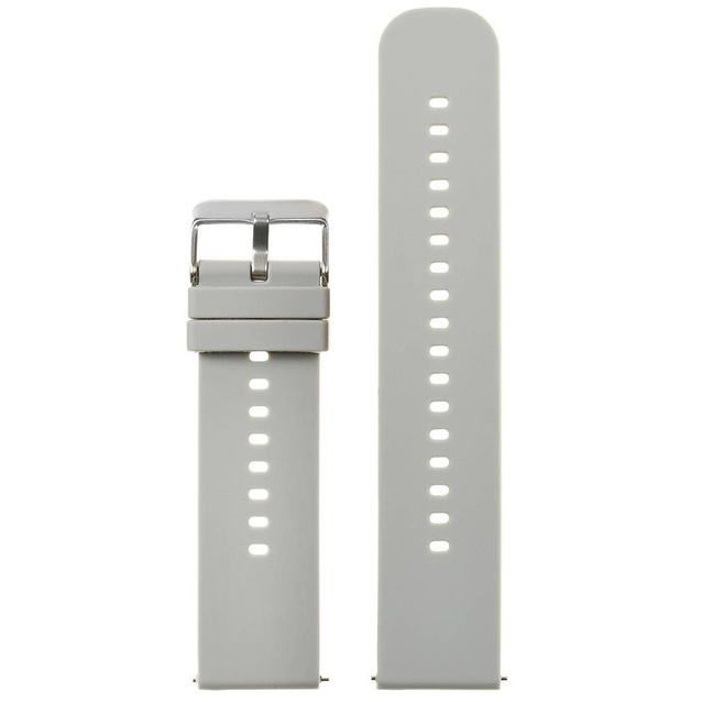 U27 rubber watch strap - light gray/silver - 22mm