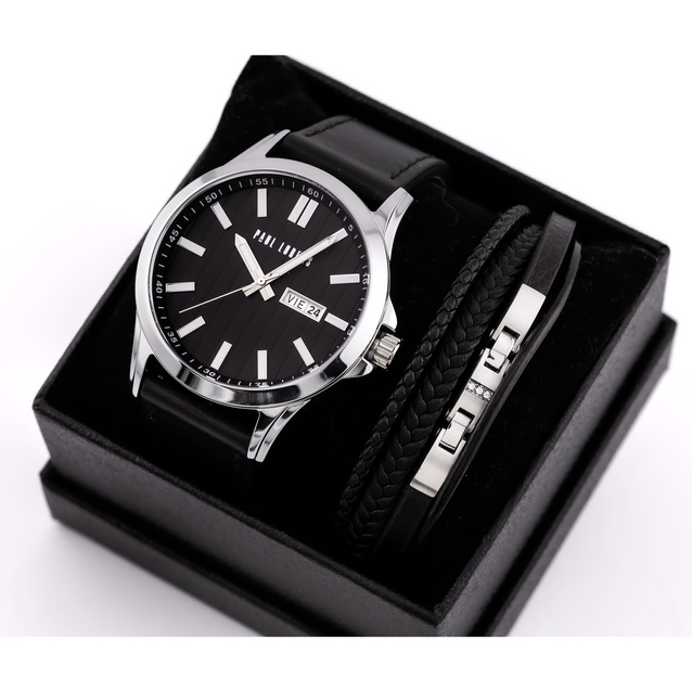 PAUL LORENS MEN'S PRESENT SET - Watch + Bracelet (zg374f)