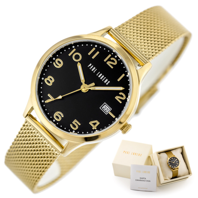 PAUL LORENS WOMEN'S WATCH - PL20000B-1D1 (zg572c) + BOX