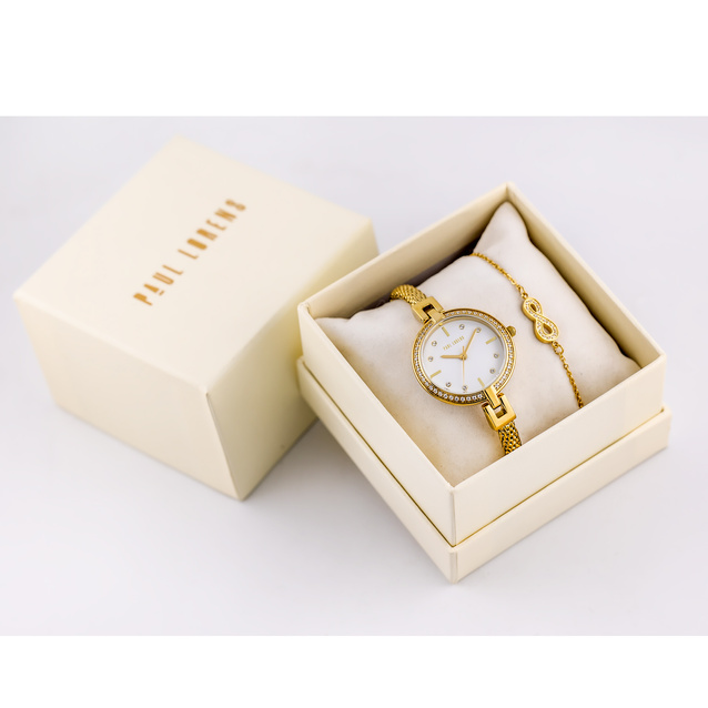 PAUL LORENS WOMEN'S PRESENT SET Watch + Bracelet (zg507d)