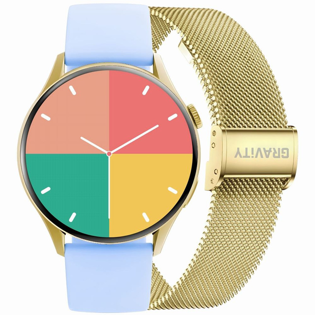 SMARTWATCH DAMSKI GRAVITY GT11-4 - AMOLED, DODATKOWY PASEK (sg044d)